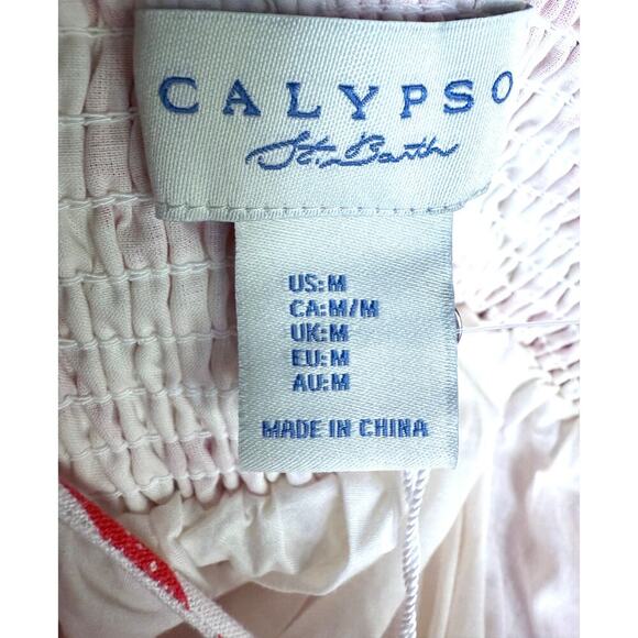 NWT Viral Calypso st Barth Shell Coral Red White Maxi Sun Dress Rio Size S - Picture 7 of 8